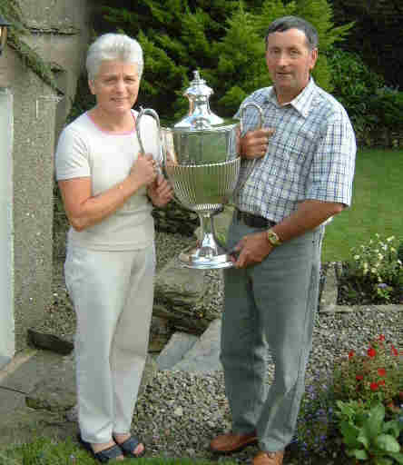 Peter & Olive Knowles with the Best Managed Farm trophy presented at The Westmorland Show